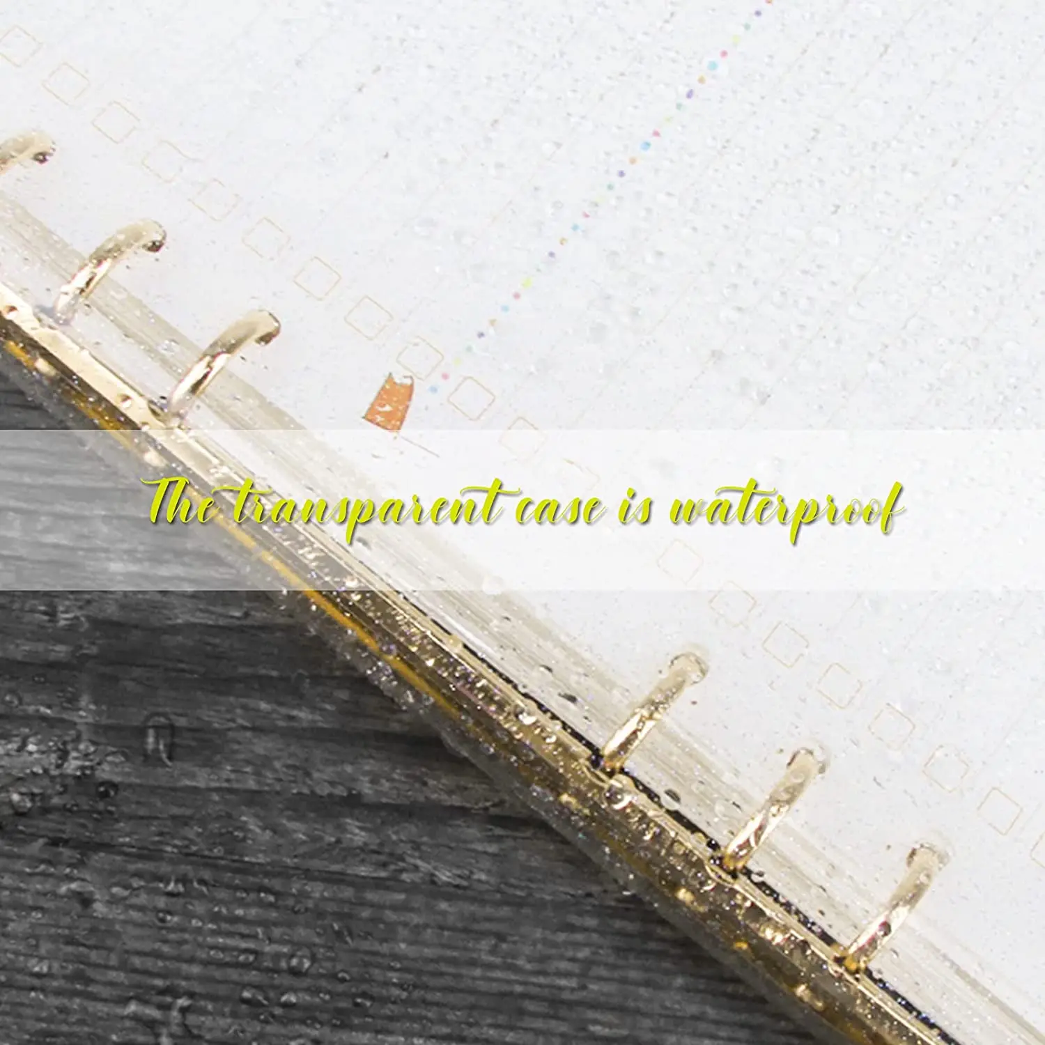 2 Pack A6 PVC 6-Ring Binder Cover with Ruler, Rose Gold Notebook Planner,for A6 Refillable Notebook, Meeting, Office Supplies