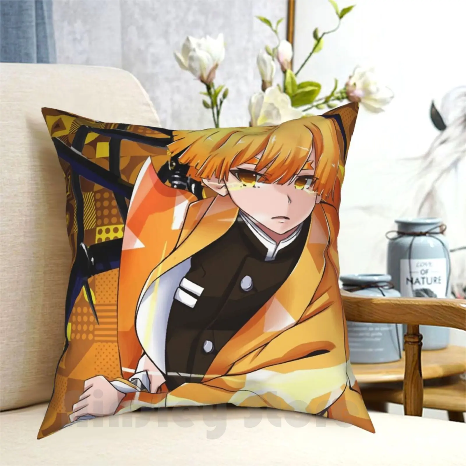 Demon Agatsuma Pillow Case Printed Home Soft Throw Pillow Demon Agatsuma Demon Anime Manga Abstract Modern Kimetsu No