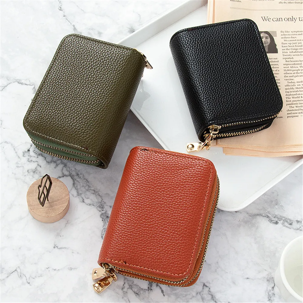 Fashion Pu Leather Zipper Wallet For Women Clutch Bag Card Holder Female Folding Small Coin Purse Money Change Pouch Key Storage