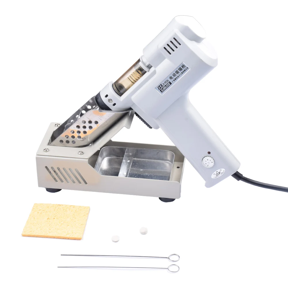 110V /220V Điện Hút Chân Không Hút Thiếc Loại Bơm Hàn Hút Súng Làm Nóng Core Hút Tín S-993A Đèn Pin Lõi Sắt core 100W