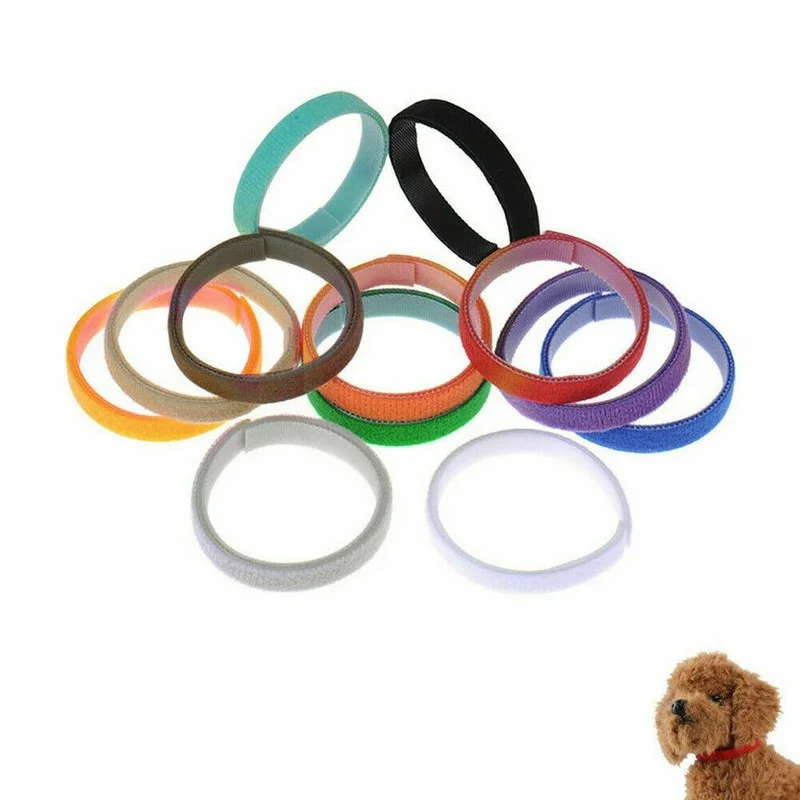 12 Pcs/Set Puppy Newborn Pets Identify Collars Adjustable Nylon Small Pet Dog Collars Kitten Necklace Whelping Puppy Collars