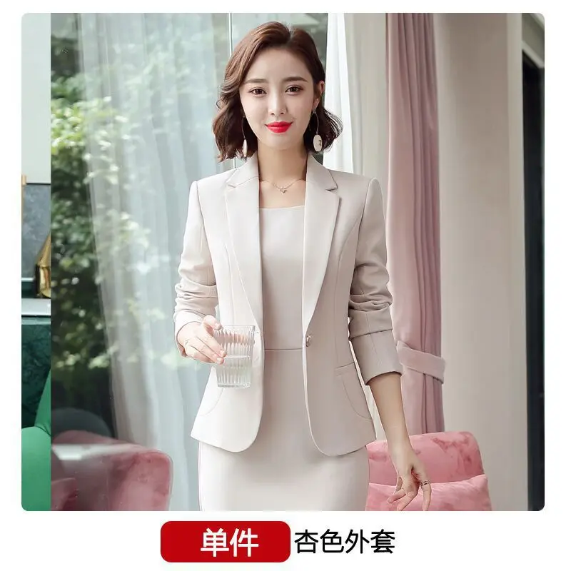 Blazer elegante para mujer, traje de trabajo de negocios, uniforme de oficina, conjunto profesional de dos piezas, moda femenina 2021