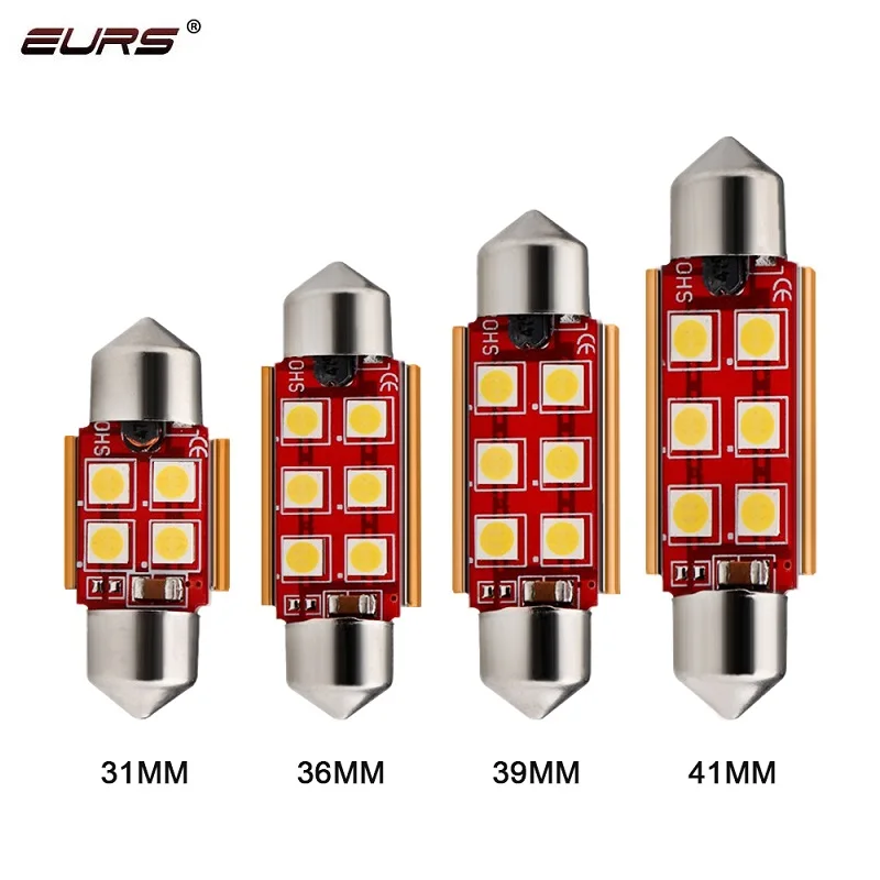 

2PCS Canbus Error Free Led 31mm 36mm 39mm 41mm 3030 6SMD DE3175 C5W C10W SV8.5 Automobiles Car Led Light Lamp No Polarity 12V