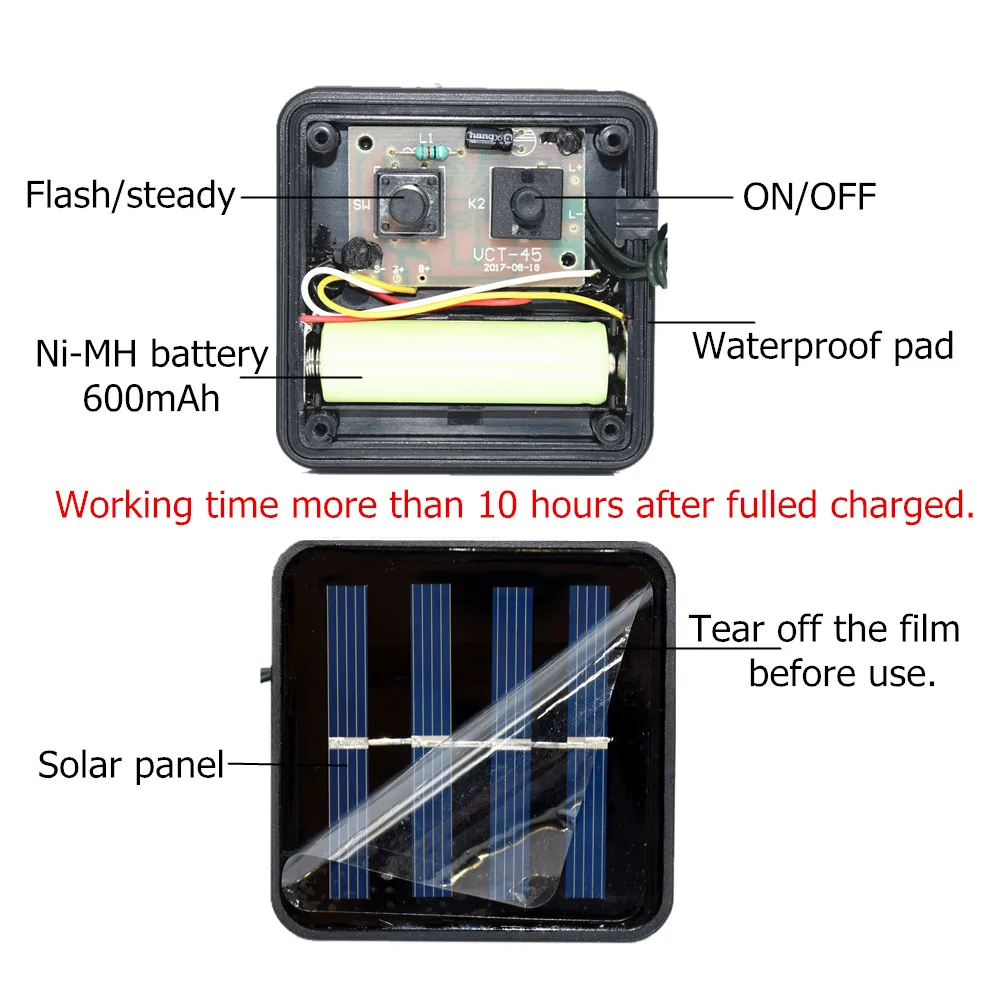 Outdoor String Garland Lights LED Copper Wire String Flasher Fairy Lights Waterproof Lamp With Solar Panel For Garden Decoration