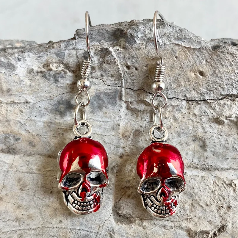 

2021 Skulls and Bloodstains Horror Halloween Fangs Personalized Party Jewelry Europe and America Hot Sale Earrings