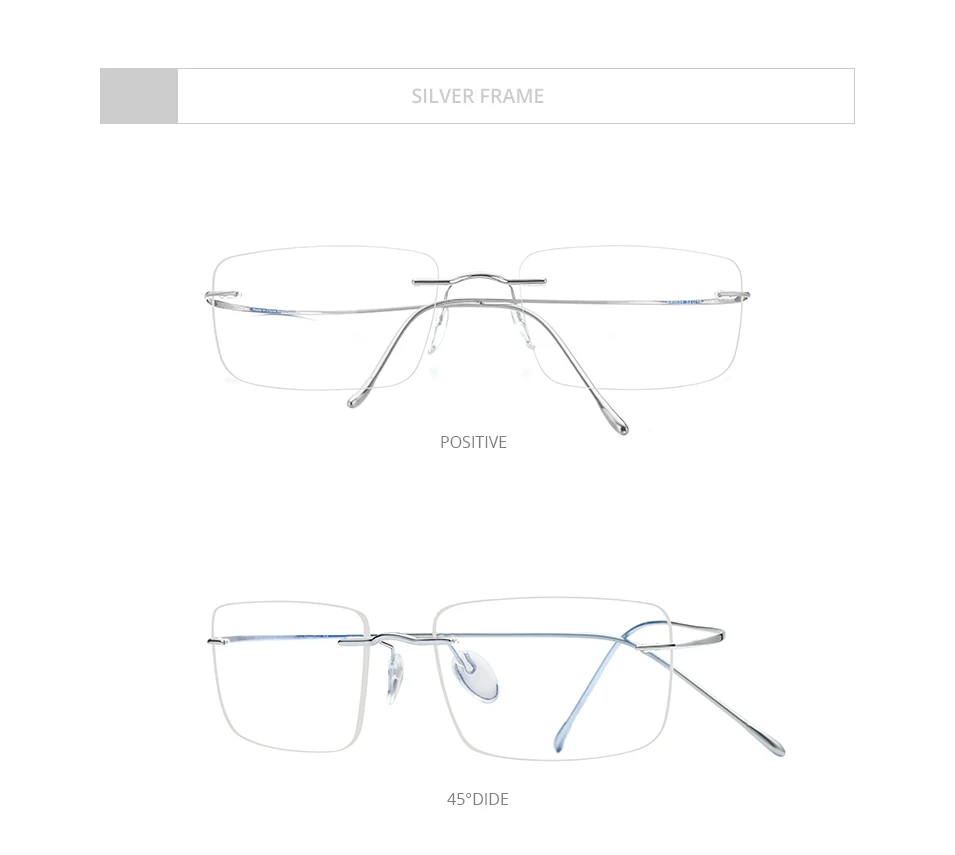 FONEX B Titan Brillengestell Herren Neues Markendesign Randlose quadratische Brillen Rahmenlose Damen Ultraleichte japanische Brillen 85634 – Detail 9