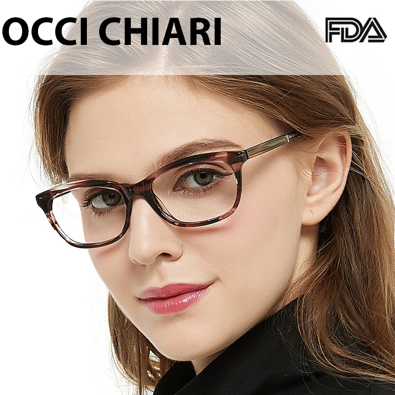 

OCCI CHIARI Acetate Vintage Glasses frame women Square Luxury Brand Design Myopia Optics Prescription Eyeglasses frame For Lady