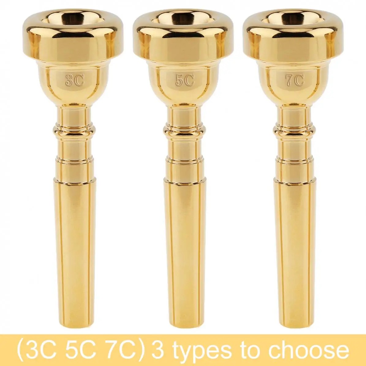 

3C 5C 7C Trumpet Mouthpiece Professional Gold Plated Copper Alloy Trumpet Mouthpiece with Rich Tone Musical Accessories