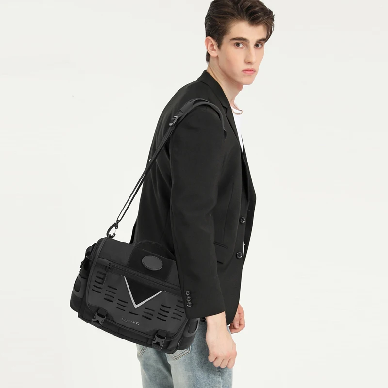 Imagem -02 - Ozuko Moda Bolsa de Ombro dos Homens Grande Mensageiro Bolsas Masculino Resistente à Água Bolsa ao ar Livre Curta Viagem Bolsa Crossbody Alta Qualidade