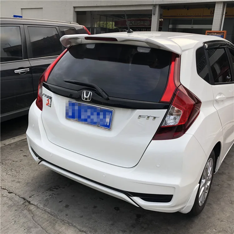 For HONDA FIT Spoiler 2018-2019 jazz spoiler RSDLD High Quality ABS Material Car Rear Wing Primer Color Rear Spoiler