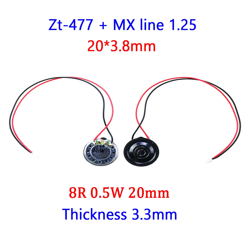 8R 32ohm 0.5W 1W 2Watt głośnik Ultra cienki głośnik średnica 20 23 26 28 30 32 36 40 50MM z przewód przyłączeniowy 2.54mm długość 14CM
