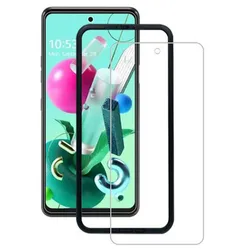 Full Cover Tempered Glass For LG Q92 Screen Protector Black Protective Film Guard