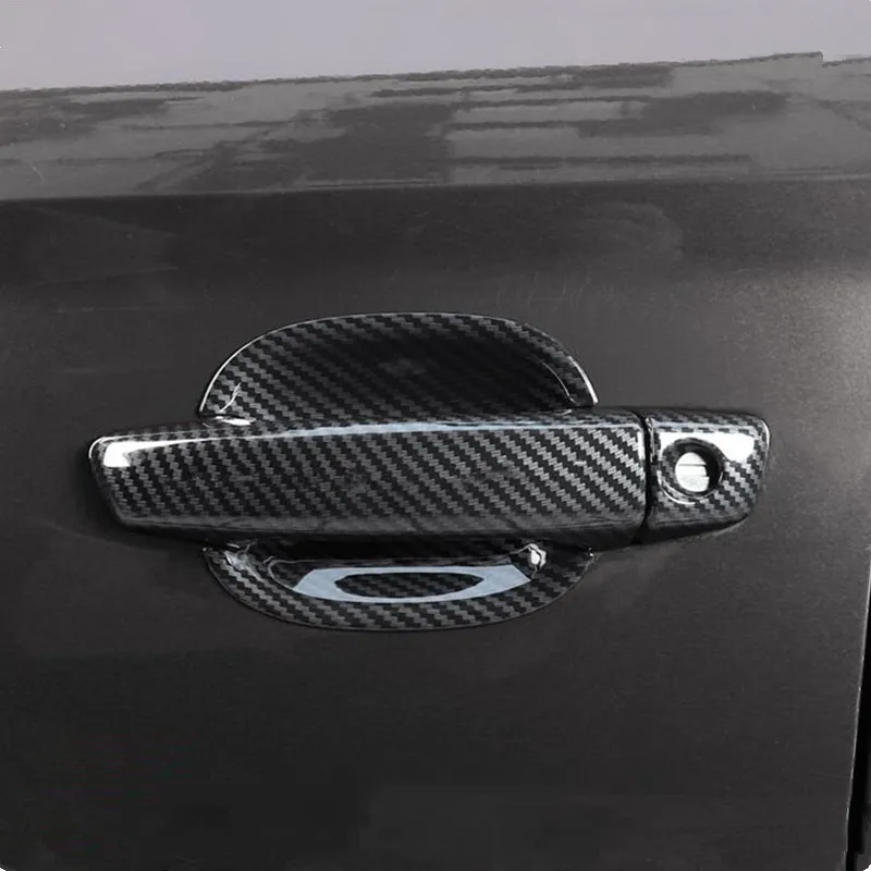 Car Door Handles Decoration Cover Trim For Audi A3 8V 2013-2019 Carbon Fiber Color Doorknob Door Bowl Covers Exterior Decals