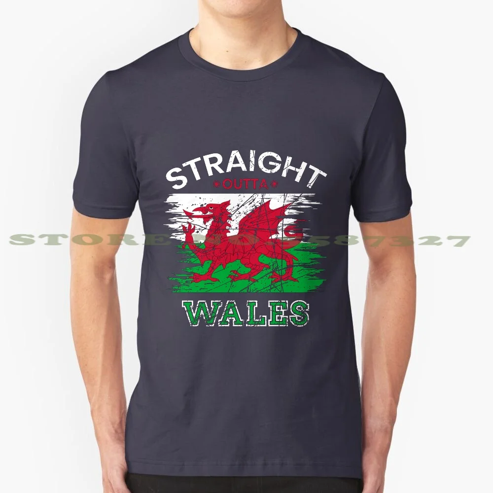 Wales Flag Dragon Welsh Country Gift Saying 100% Cotton T-Shirt Wales Welsh Ideas Flag Banner Country Landesfarben Cardiff