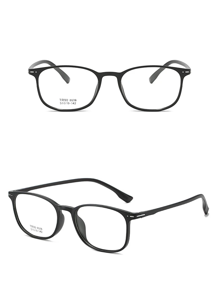 Tr90 quadratische kurzsichtige Brille mit Grad Frauen Männer Retro klarer Spiegel kurzsichtige Brille 0 -0.5 -1.0 -1.5 bis -6.0 transparent – Detail 7