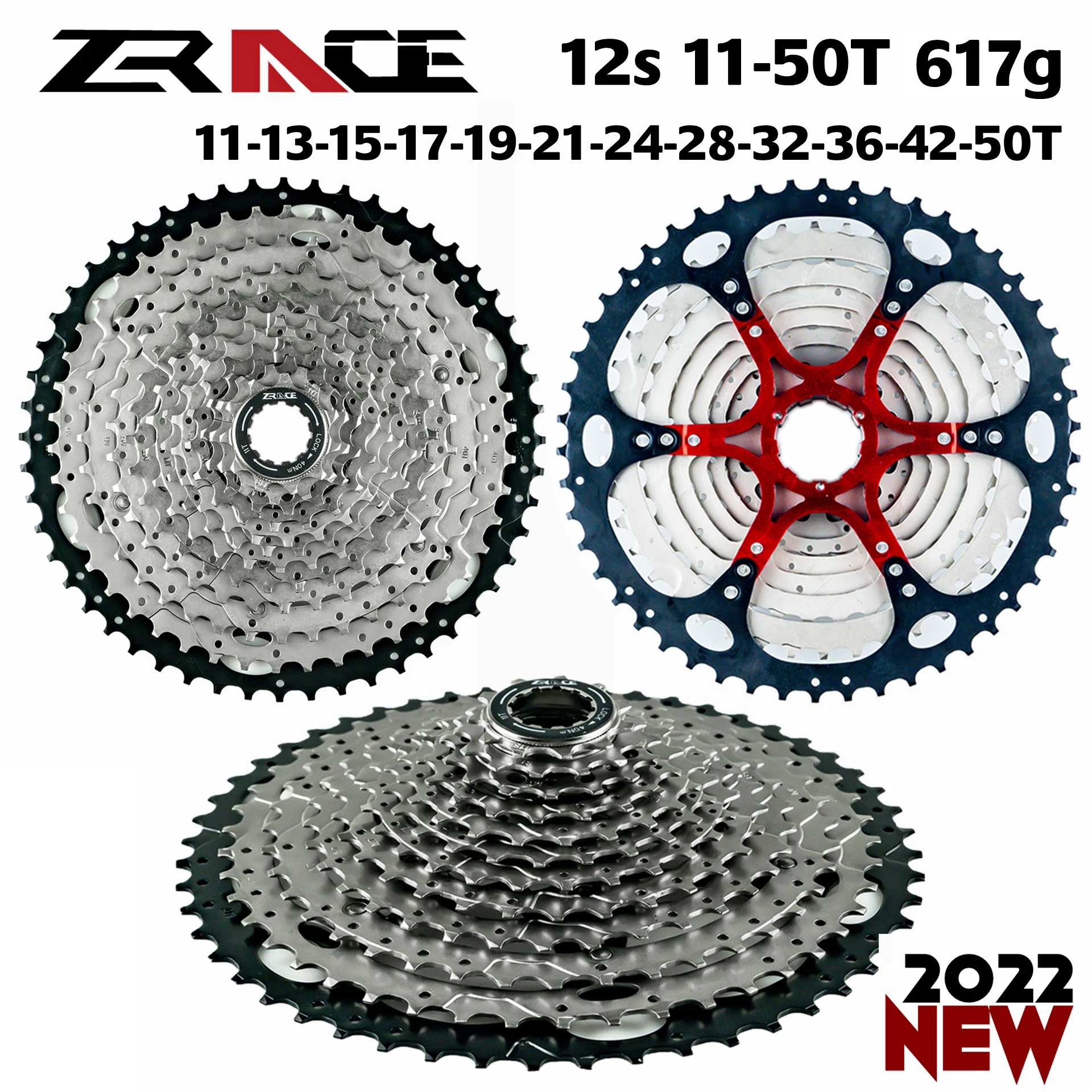 ZRACE-Cassette para bicicleta de montaña, piñón libre de 8, 9, 10, 11 y 12 velocidades, 11-42T/11-46T/11-50T/11-52T, para ALIVIO / DEORE / SLX/XT,