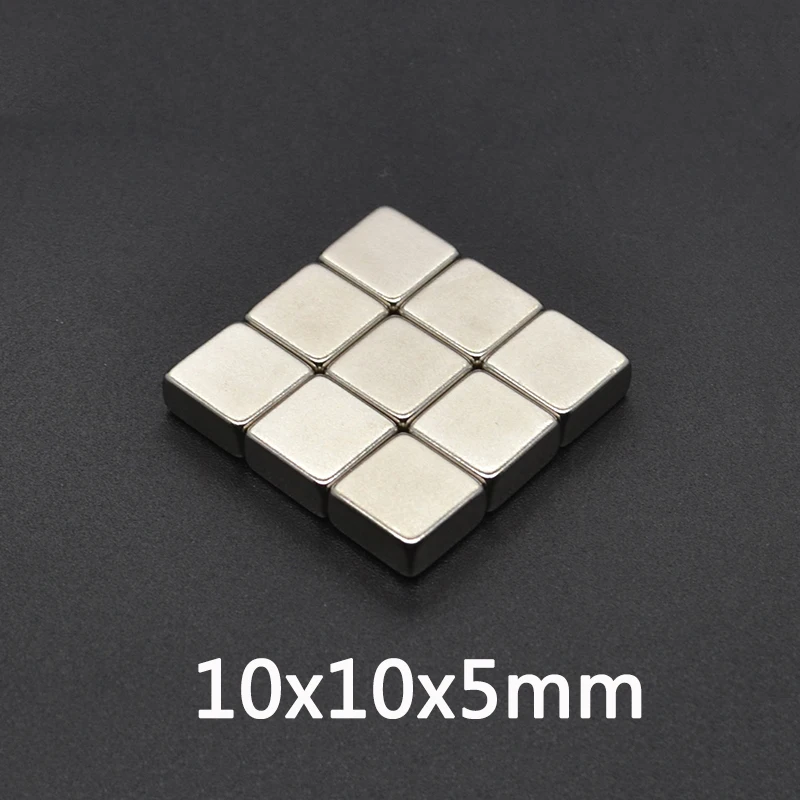 10x10x5 mm Rare Earth Neodymium Magnet 10*10*5 mm Powerful Strong Magnetic Magnets 10x10x5mm Block