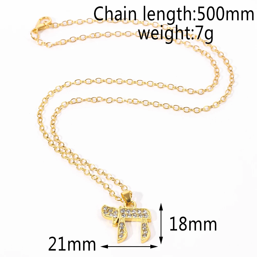 Men Women Necklace Egyptian Chai Symbol Chain Pendant High Quality Fashion Judaica Jewish Religious Jewelry Necklace