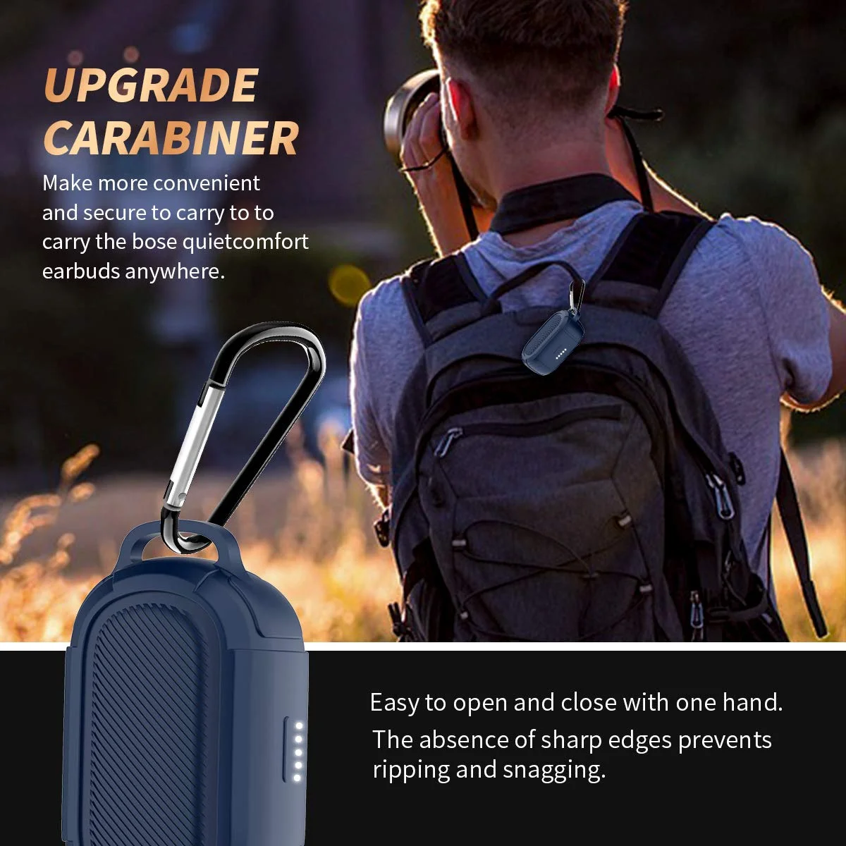 غطاء حافظة من السيليكون واقي مضاد للغبار ومضاد للصدمات للبشرة من Bose QuietComfort سماعات لاسلكية بخاصية إلغاء الضوضاء مع حلقة تسلق