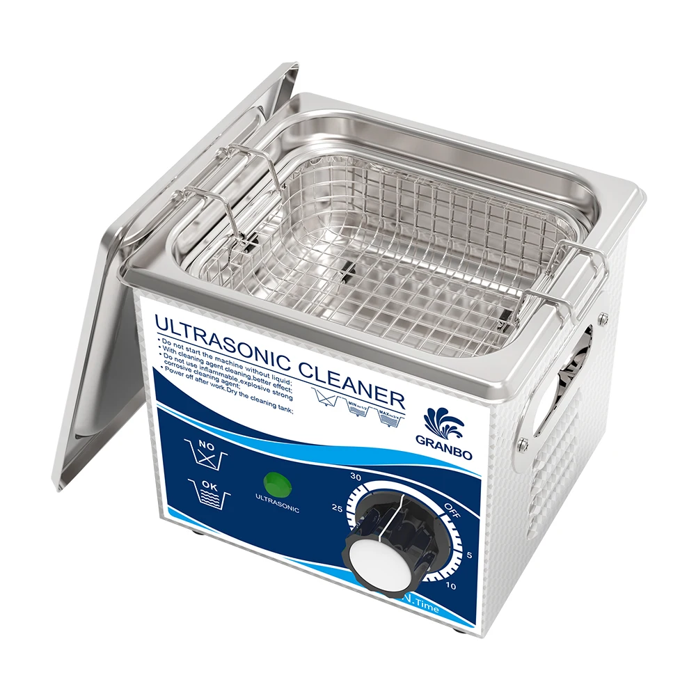 Pembersih Ultrasonik Mandi Baja Tahan Karat 1,3l 120W Pewaktu Mekanis Perangkat Keras Transduser Kacamata Sirkuit Busi