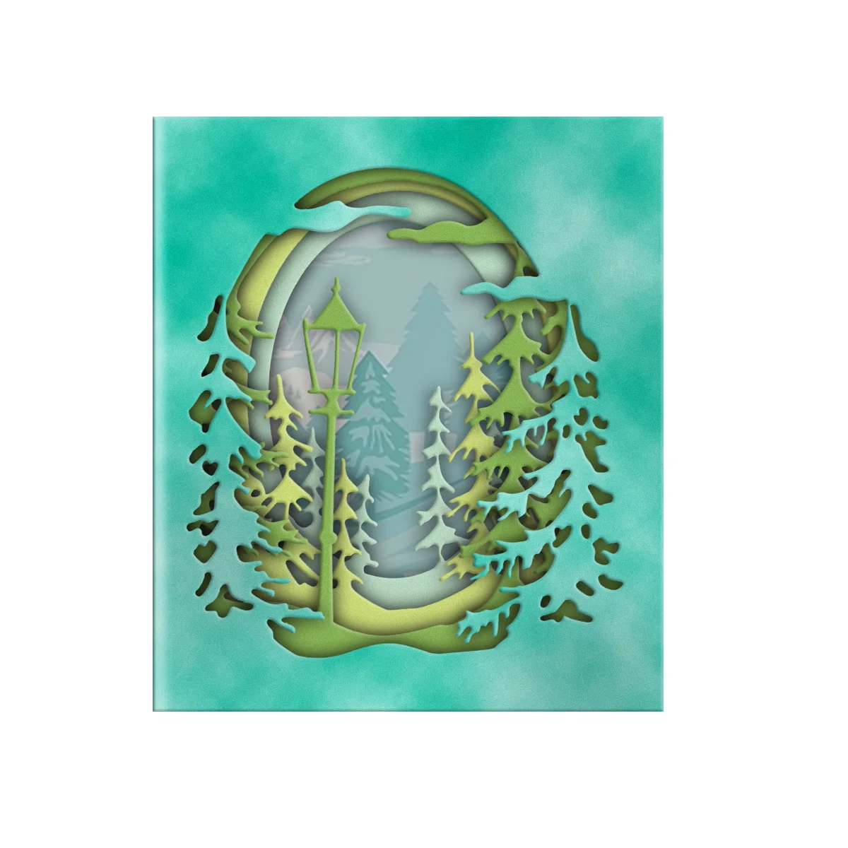 Layered Forest Tree Pattern Metal Cutting Dies Scrapbooking DIY 3D Clip Art Greeting Card Postcard Cover Decorating Die Cutter