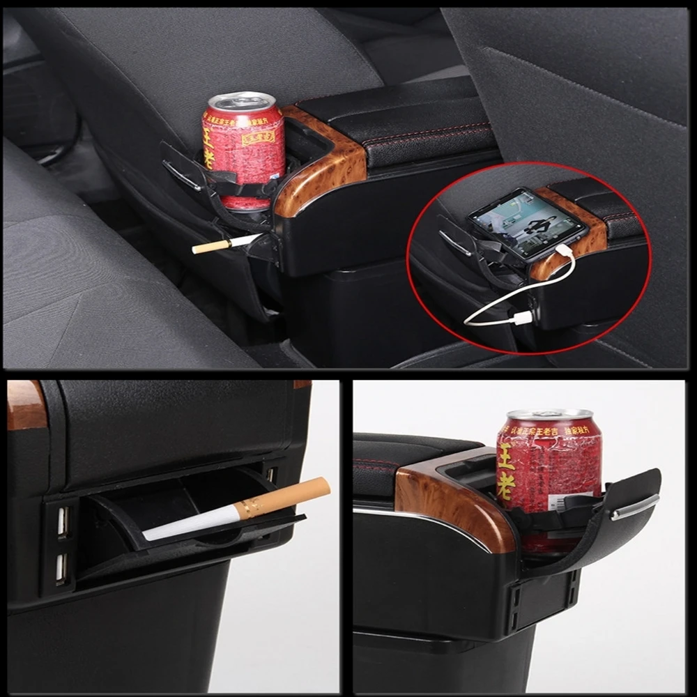 Car Ford Focus 2 MK2 Armrest box storage box central container Store content box auto interior accessories elbow rest with usb