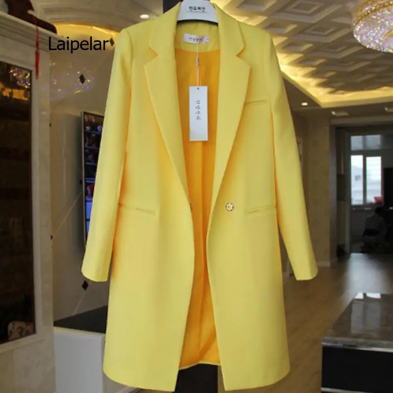 

2021 Spring New Design Small Suit Women's Korean Style Medium Length Long Sleeve Large Size Suit Versatile Blazer Coat