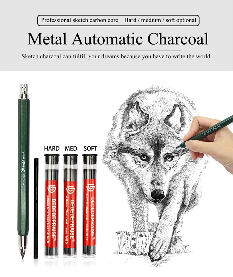 4mm Skizze Zeichnung Druckbleistift Automatische Kohlestifte Für Studenten Kinder Geschenk Schreibwaren TR-4000 Kunstbleistift – Detail 1