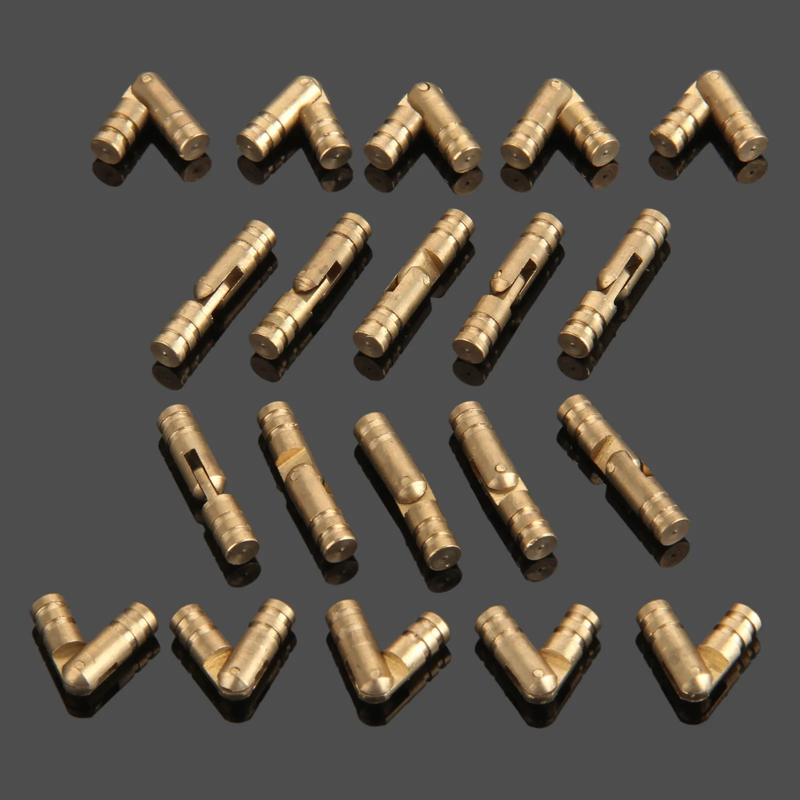 20Pcs ทองแดงบานพับบาร์เรลทรงกระบอกกล่องเครื่องประดับที่มองไม่เห็นปกปิดบานพับฮาร์ดแวร์