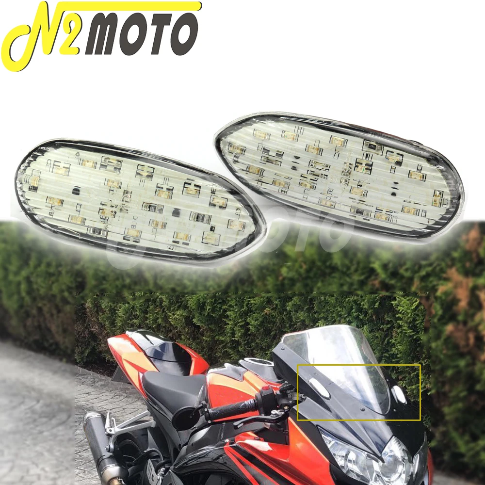 Motorcycle LED Flush Mount Turn Signal Light Blinker Indicator Flashing Lights For Suziki GSXR GSX-R 600 750 1000 2005 2006-2016