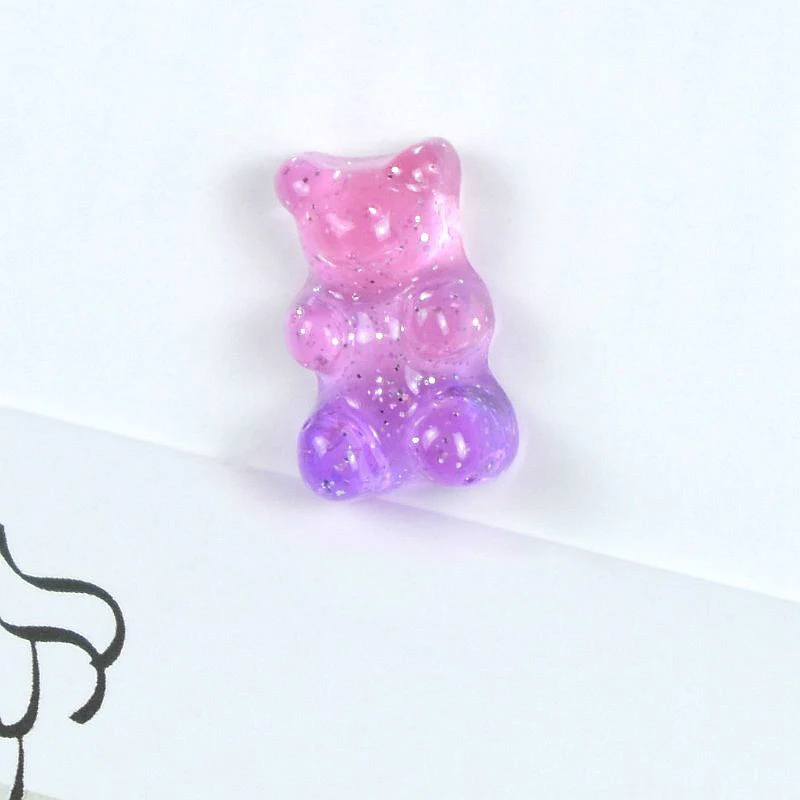 20 teile/los Mini Harz Gummibärchen Flatback Cabochon Gradienten Glitter Weihnachten Applique Ornament Handwerk DIY Ohrring Zubehör – Detail 6