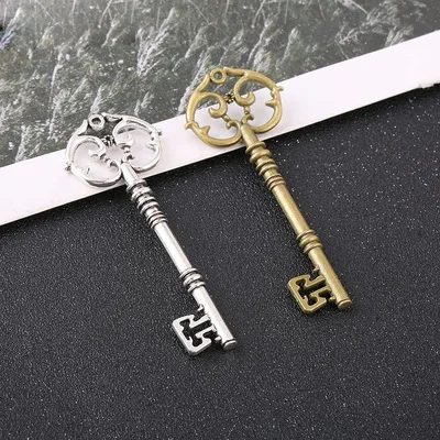 2 Pieces/Lot 80x28mm Big Size Key Charms 3 Colors Antique Bronze Key Pendant For Diy Jewelry Making