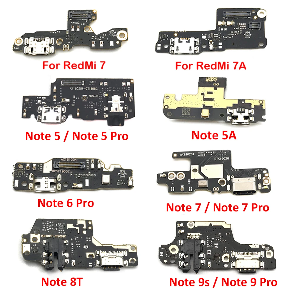 Dock Connector Charger Board For Xiaomi Redmi Note 8 9 8T 7 6 5 5A Pro Go 7 7A S2 9A USB Charger Charging Port Flex Cable