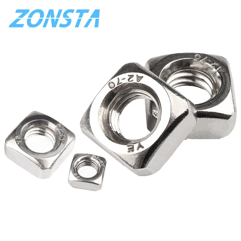 Square Nuts M3 M4 M5 M6 M8 M10 M12 A2 304 Stainless Steel Metric Nut Din557