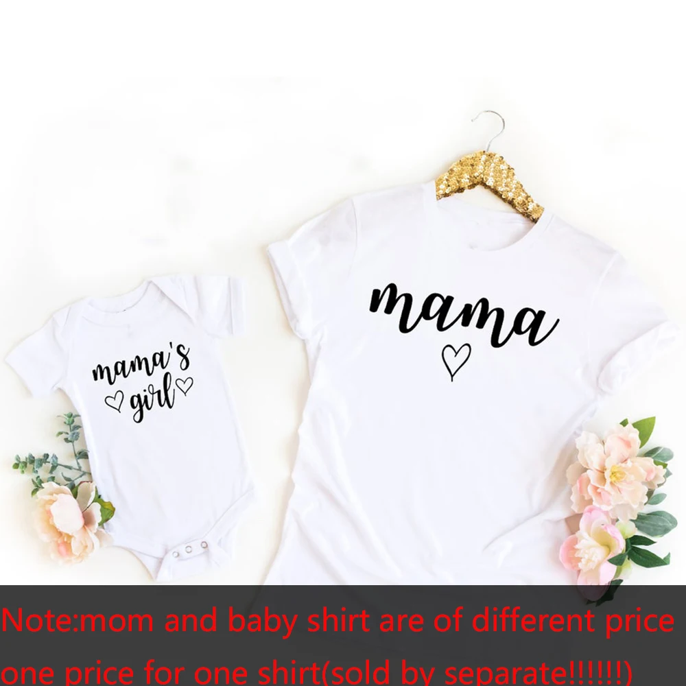 1pcs Mommy and Me Shirts Mama & Mama's Girl Matching T-Shirts Suumer Fashion Mother Daughter TShirt Gift for New Baby