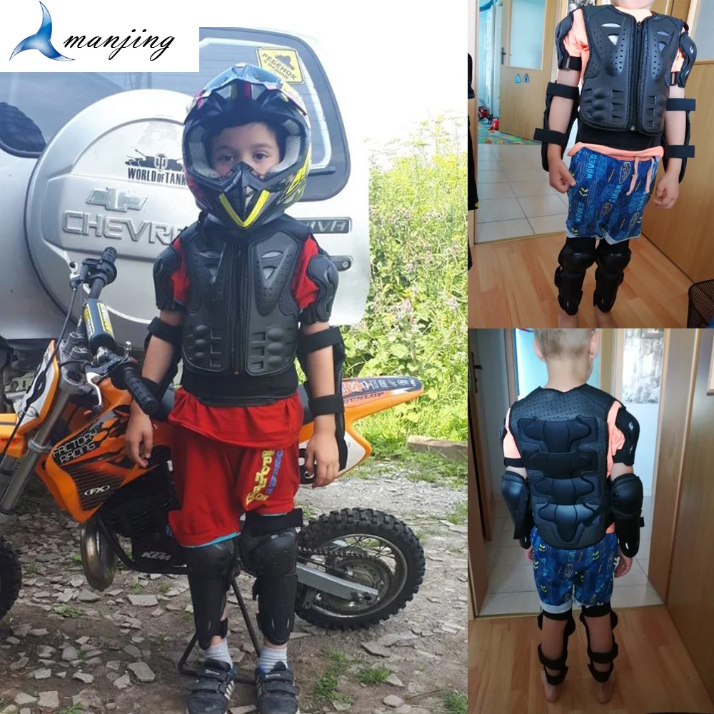 For Height 0.8-1.6M Child Youth Full Body Protect Armor Motocross Armour Vest Skating waistcoat Chest Spine Knee Elbow Guard