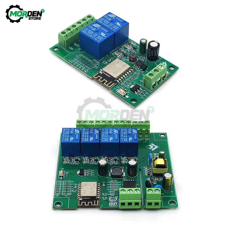 AC DC 5V/8-80V Power Supply ESP8266 WIFI 2 Channel 4 Channel Relay Module ESP-12F Development Board