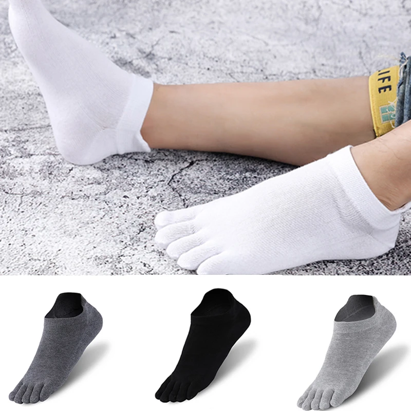 Orthopedic Compression Socks Men's Toe Socks Ultra Low Cut Liner with Gel Tab Breathable Women Five Fingers Cotton Socks New