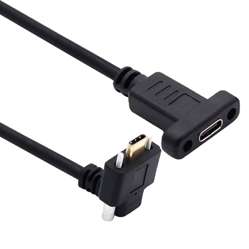 Up Down Left Right 10Gbps 5A USB 3.1 Type-C Male to Female Data Cable PD Charger Crod With Screw USB-C Extension Cable 4k 60Hz
