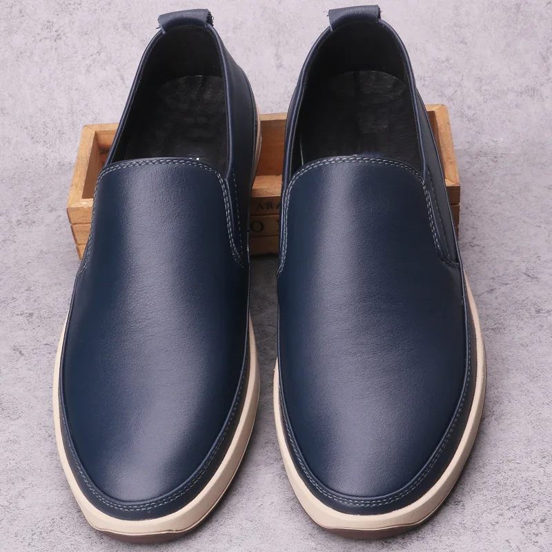 Brand New Men Genuine Leather Casual Shoes Breathable Slip-On Men Designer Loafers Luxury Designer Men Flats M838