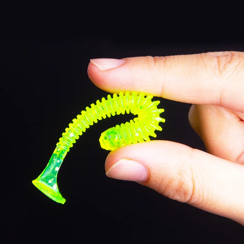 Cebos blandos de silicona para Pesca, Señuelos de Pesca de gusano delineador fácil, 5cm, 0,7g, 10 piezas