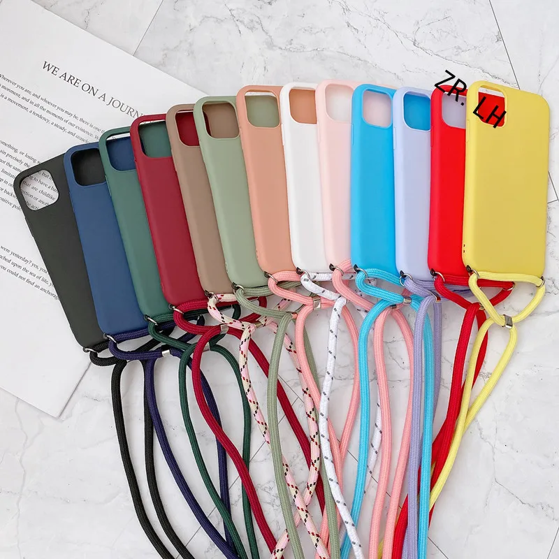 Funda con correa para teléfono móvil, carcasa con cordón para iPhone 14, 13, 12, 11 Pro, XS MAX, 6, 7, 8plus, XR, X, SE, manos libres