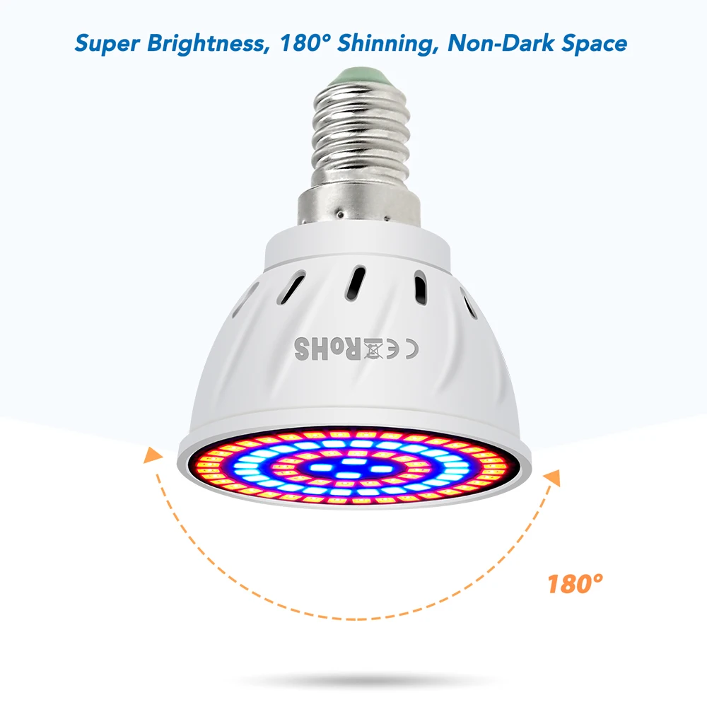 Phyto Grow box Lamps E27 Full Spectrum GU10 Plant Grow Bulbs MR16 Led Bulbs 48 60 80leds B22 LED Grow Chip Greenhouse Phyto Lamp