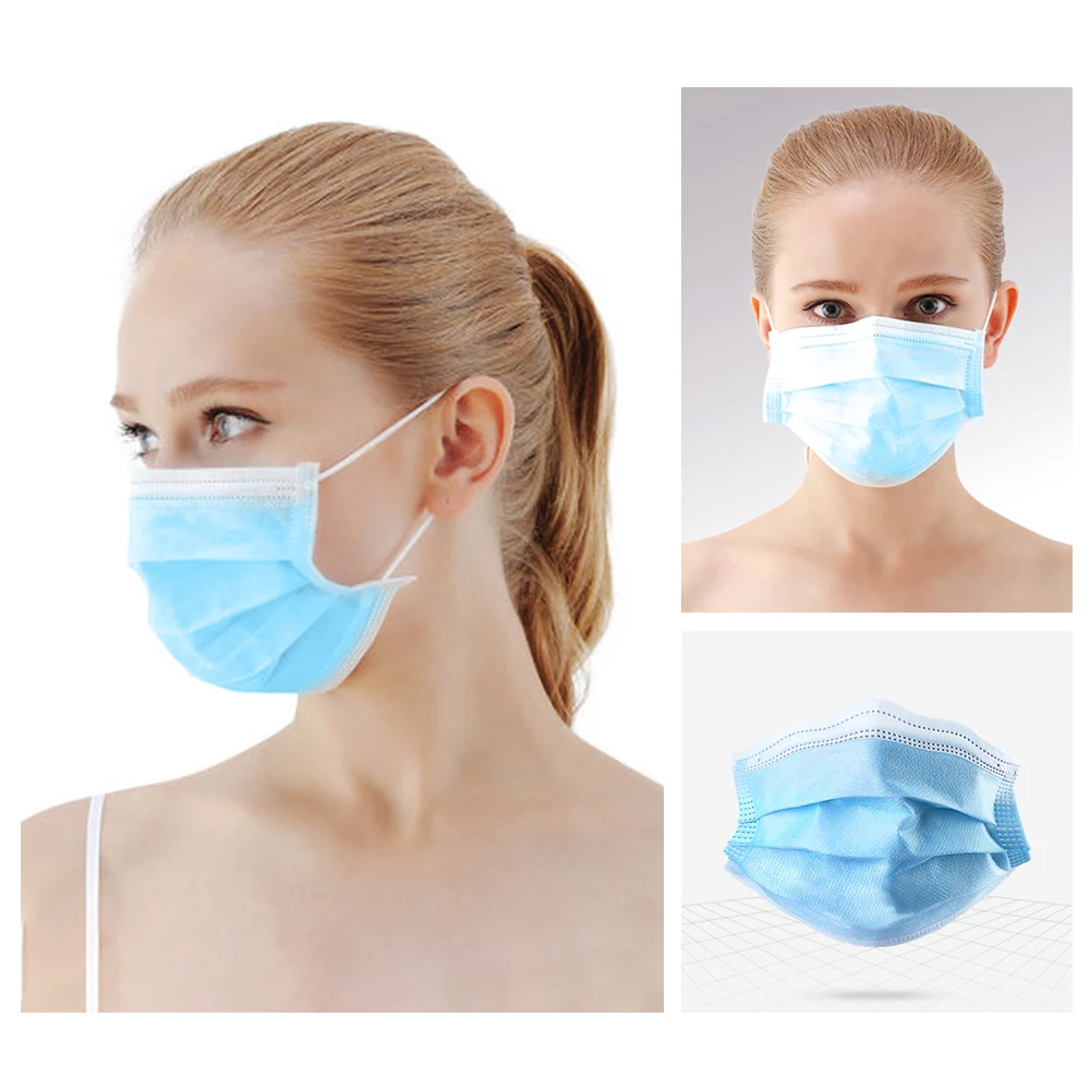 20PCS Disposable Protective Mask 3 Layers Dustproof Facial Protective Cover Masks Maldehyde Prevent bacteria anti-virus Masks