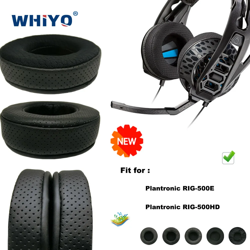 New upgrade Replacement Ear Pads for Plantronic RIG-500E RIG-500HD Headset Parts Leather Cushion Earmuff Headset Sleeve Cover