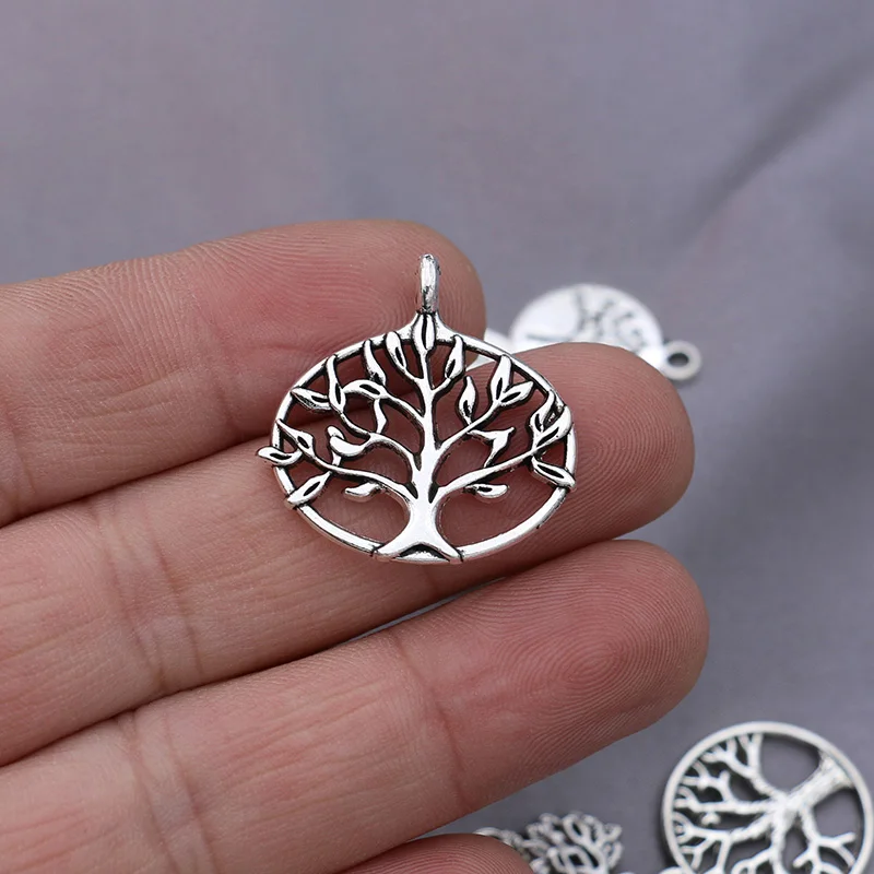 10pcs Mix Lot Silver Plated Tree of Life Charm Pendant for Jewelry Making Bracelet Necklace DIY Accessories Handmade Craft