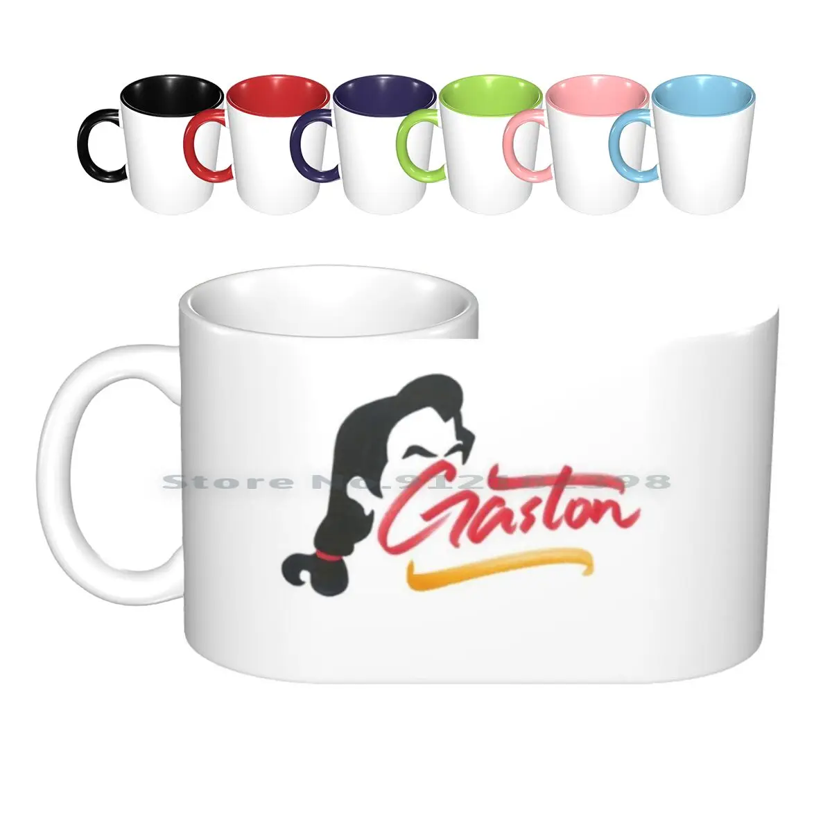 Gaston Ceramic Mugs Coffee Cups Milk Tea Mug Gaston Classic Animation Cartoon Character Brush Lettering Calligraphy Typography