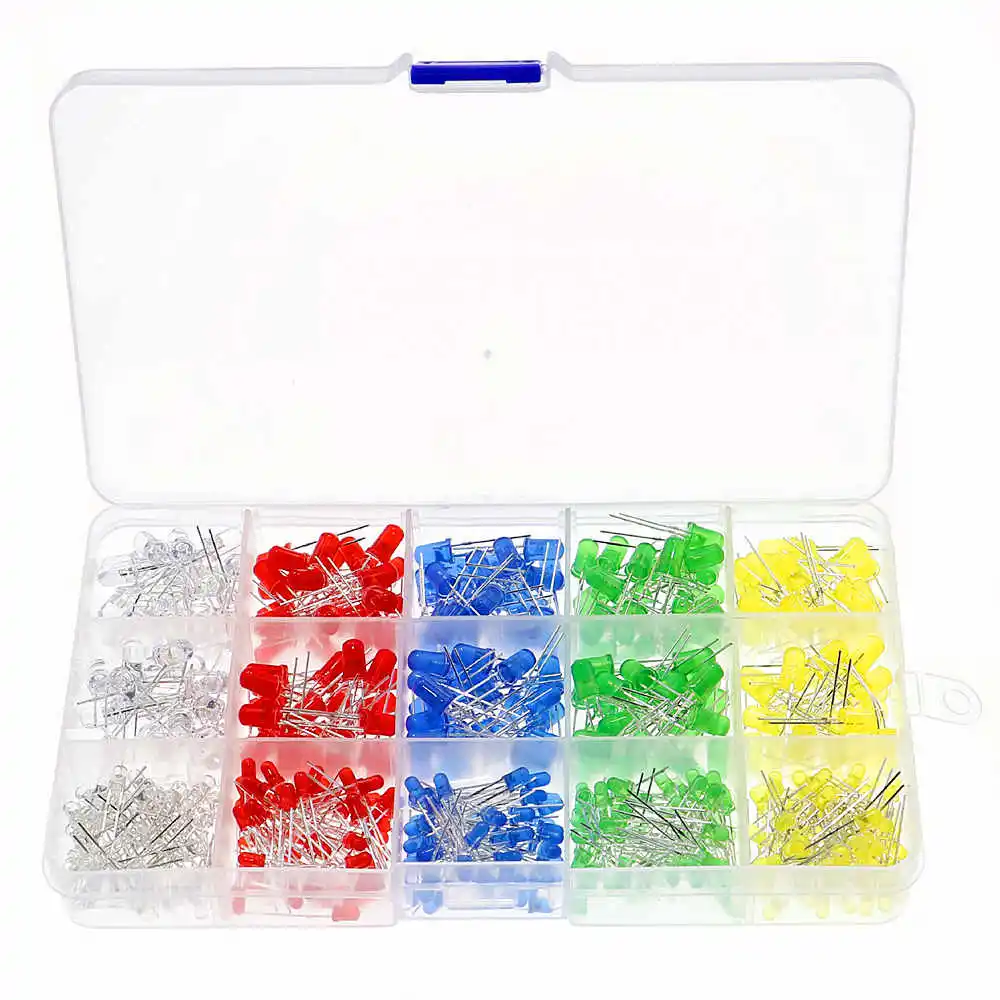 500pcs 3mm 5mm LED Diode Light Assorted Kit DIY LED set White Yellow Red Green Blue Electronic DIY Kit