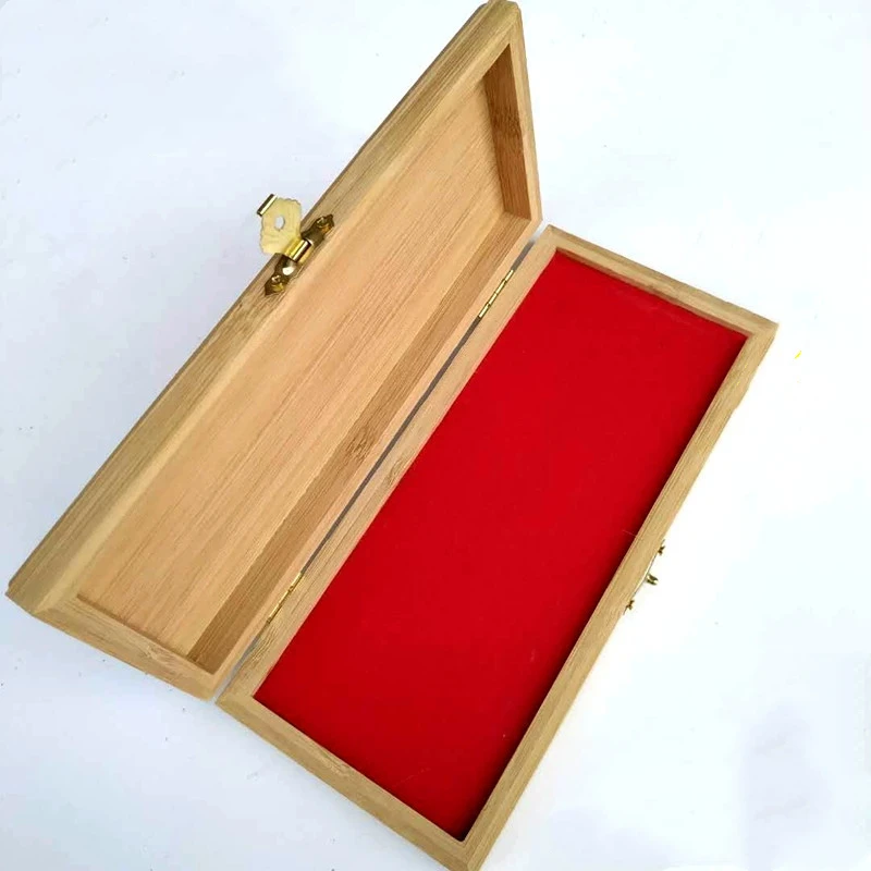 Taoist supplies, sponge red ink paste used for seals box, bamboo rectangular large box, solid wood seal, Rune seal inkpad box