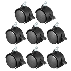 uxcell 4pcs-20pcs 1.5inch 2inch Swivel Caster Wheels Nylon 360 Degree M6 M8 M10 Threaded Stem Caster Wheel with Brake no Brake